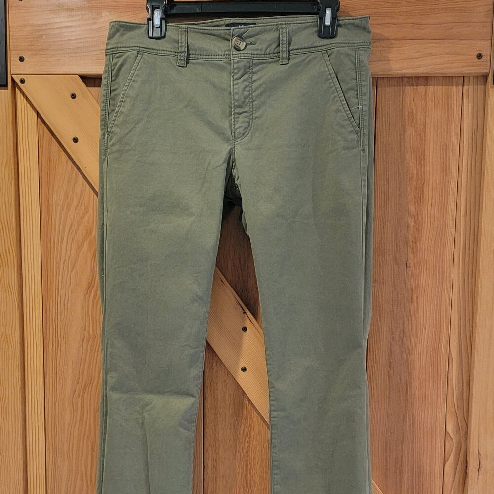 American Eagle Kick Boot Khakis - Size 8 Long